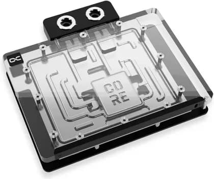 Alphacool Core RTX 5080 Suprim/Vanguard GPU Water Block w/ Backplate, Chrome Copper Fullcover, Acrylic Top, 8x aRGB LEDs, 4x G1/4", 181x161x34mm, MSI RTX 5080 Compat | 10265