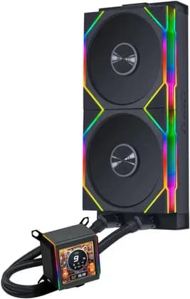 Lian-Li GA II LCD TL WIRELESS 280 AIO RGB Liquid CPU Cooler, 2.88" IPS LCD Display, 280mm Radiator, 3600 RPM Pump Speed, 2x 140mm aRGB Fans, 103.9 Fan CFM AirFlow, FDB Type, Black | GA2ALCD28TLB