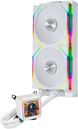 Lina-Li GA II LCD TL WIRELESS 280 AIO RGB Liquid CPU Cooler, 2.88" IPS LCD Display, 280mm Radiator, 3600 RPM Pump Speed, 2x 140mm aRGB Fans, 103.9 Fan CFM AirFlow, FDB Type, White | GA2ALCD28TLW