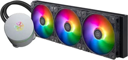 SilverStone IceMyst 420 All-In-One Liquid CPU Cooler, 420mm Radiator, 3x 140mm RGB Fans, 1750 RPM Fan Speed, 93.29 CFM Max Airflow, 30.8 dBA Noise Level, Black | SST-IM420-ARGB