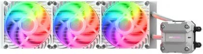 Cougar Poseidon Ultra aRGB Liquid CPU Cooler, 360mm Radiator, 3x Fan Included, 2200 RPM Fan Speed, 64.95 CFM Fan Airflow, Copper Cold Plate Material, 400mm Tubing, White | 3MPUL360.0002