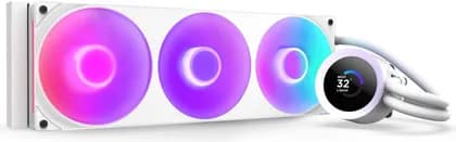 NZXT Kraken Plus 360 RGB Liquid CPU Cooler, 1.54" Transmissive TFT, 262K Color Panel, 360mm Radiator, F360 Fans, 2400 RPM Fan Speed, 75.05 CFM Fan Airflow, White | RL-KR360-W2