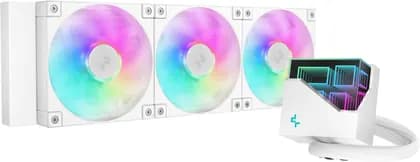 DeepCool LT360 ARGB Liquid CPU Cooler, 360mm Radiator, 3x FD12 ARGB Fan, 2400 RPM Fan Speed, 72.04 CFM Airflow, Hydro Bearing Type, Anti-Leak Technology, White | R-LT360-WHAMNC-G-1