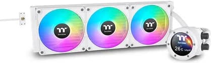 Thermaltake TH420 V2 Ultra EX ARGB Sync All-In-One Liquid Cooler, 3x CT140 EX aRGB Sync Fans, 2.1" TFT LCD Display, 1800 RPM Fan Speed, 90.3 CFM Airflow, Snow | CL-W428-PL14SW-A