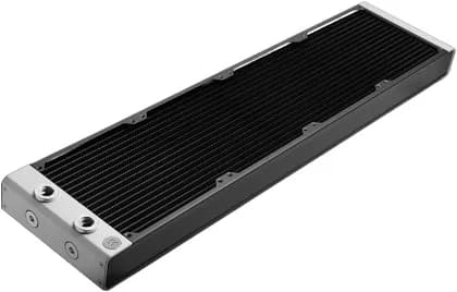 EKWB EK-Quantum Surface P560M Radiator, Brass Nickel-Plated Adaptors & Plugs, Copper H90 Tubing, 18 FPI Density Fins, 140mm Fans Compatible, Brass H62 End Tanks, Black | 3831109838617