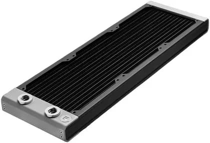 EK-Quantum Surface S360 Radiator, High-Grade 99.9% Copper Fins, Copper H90 Tubing, Brass H62 End Tanks Chambers, Stainless Steel Side Plates, EK-Matrix7 Compatible, Black | 3831109838198