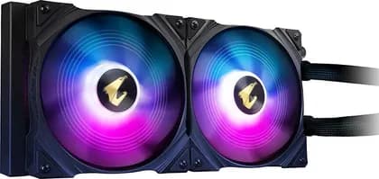 Gigabyte Aorus Waterforce X 280 AIO Liquid Cooler, 2x140mm ARGB Fan, RGB Fusion 2.0 and Aorus Engine, 380mm Tube Length, 280mm Radiator, 60x60mm Full Color LCD, Black | GP-AORUS WATERFORCE X 280