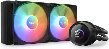 NZXT Kraken 240 RGB AIO Liquid Cooler with LCD Display & RGB Fans, 240mm Radiator, Copper Water Block, 2x 120mm F120 RGB Fans, 500-1,800 RPM Fan Speed, 21.67-78.02 CFM Airflow, Black | RL-KR240-B1