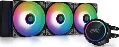 Deepcool Gammax L360 A-RGB WH AIO Liquid Cooler, 500-1800 RPM Fan Speed, 69.34 CFM Airflow, Hydro Bearing, 4 Pin PWM Fan Connector, 12 VDC Rated Voltage, Black | DP-H12CF-GL360-ARGB