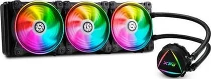 XPG Levante 360mm Addressable, 3 Vibrant Dual-Ring 120mm ARGB Fans, 4-Pin PWM design, RGB CPU Liquid Cooler | LEVANTE360-BKCWW
