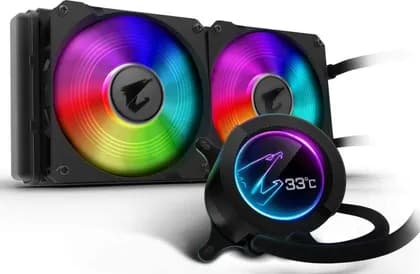 Gigabyte AORUS RGB AIO Liquid Cooler 280, 280mm Radiator, Dual 140mm Windforce PWM Fans, Customizable Full Color LCD Display, Advanced RGB Lighting and Control, Intel 115X/2066, AMD AM4, TR4 | GP-AORU