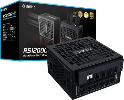 Lian Li RS Rotational Shift Fully Modular Power Supply, 1200W Power, 80 Plus Gold Efficiency, 135mm Cooling Fan, German EPCOS Industrial-Grade Capacitors, ATX 3.1 Ready, Black | RS1200G.BH00