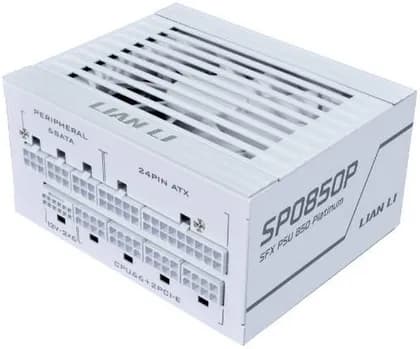 Lian Li SP850 Platinum Fully Modular Power Supply, 850W Power, 80 PLUS Platinum Efficiency, 92mm FDB Smart Fan, Japanese Rubycon 105°C Capacitors, SFX Form Factor, ATX 3.1, White | SP0850P