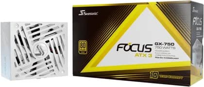 Seasonic FOCUS GX White ATX 3.1 Fully Modular Power Supply, 750W Power, 80 PLUS Gold Efficiency, 135mm Fluid Dynamic Bearing Type, ATX/EPS Form Factor, White | SRP-FGX751-A5A32SF-W
