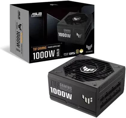 ASUS TUF Gaming 1000W ATX Power Supply Unit, 80 Plus Gold Certification, Fully Modular, 135mm Fan, Dual Ball Fan Bearings, Axial-tech Fan Design, Military-grade, Black | 90YE00S1-B0NA00