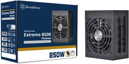 SilverStone Extreme 850R Platinum Full-Modular Power Supply, 850W Power, Cybernetics Platinum, Active PFC, Gen5 12VHPWR PCIe Connector, Ultra-Silent 92mm FDB Fan, Black | SST-EX850R-PM