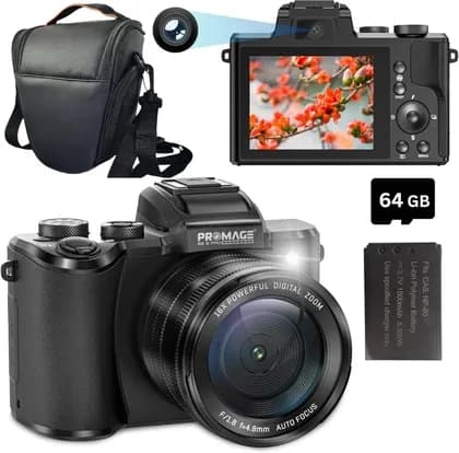 PROMAGE 8K Camera Accessories Kit, Complete Photography Set with Batteries for Digital Cameras, Vlogging & Content Creation, Essential Camera Gear Bundle, Black | PC290
