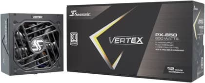 Seasonic VERTEX PX ATX 3.1 Fully Modular Power Supply, 850W Power, 80 PLUS Platinum Efficiency, 135mm Fluid Dynamic Bearing Type, ATX/EPS Form Factor, Black | VERTEX PX