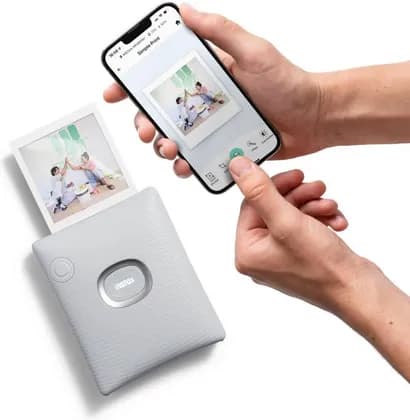 Fujifilm Photo Printer Instax Square Link Smartphone, ISO 800 Film With Vibrant Colour, 12 Original Filters, Produce Instant Square Photos, Ash White | 600024643
