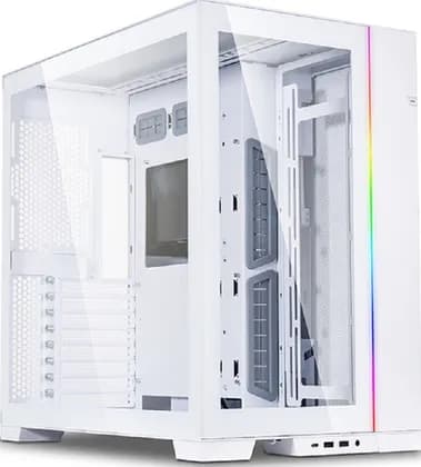 Lian Li O11 Dynamic Evo E-ATX Computer Case, Tempered Glass, 220mm PSU Support, Movable IO Module, 120/140mm Fan, Radiator Support Up to 360mm, White | G99.O11DEW.00
