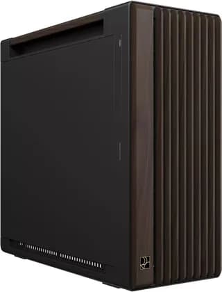 ASUS ProArt PA602 Wood Edition Modern Black Mid Tower Computer Case, 2x 200mm Front & 140mm Pre-Installed Fans, Up to 420mm Radiator & 6x Fan Support Dust Protection, Metal Panel | 90DC00J0-B09040