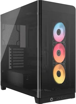 Corsair FRAME 4500X RS-R ARGB Panoramic Glass Mid-Tower PC Case, 3x RS-R aRGB Pre-Installed Fans, Up to 360mm Radiator & 10x 120mm Fans Support, Dust Filtration, Black | CC-9011314-WW