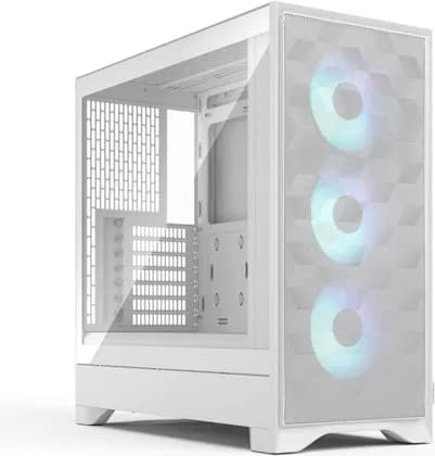 Fractal Pop 2 Air Computer Case, Tempered Glass, 3x Aspect 12X RGB Pre-Installed Fan, Up to 360mm Radiator & 7x 120mm Fan Support, Fine Cubic-Pattern Mesh, White | FD-C-POA2A-04