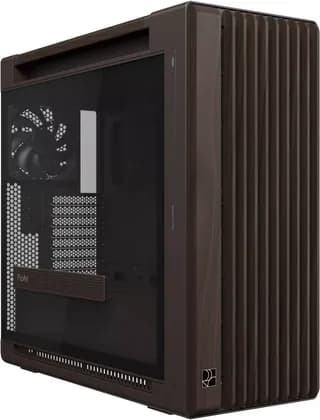 ASUS ProArt PA602 Wood Edition Retro Brown Mid Tower Computer Case, 2x 200mm Front & 140mm Pre-Installed Fans, Up to 420mm Radiator & 6x Fan Support, Dust Protection, Brown | 90DC00J8-B09000