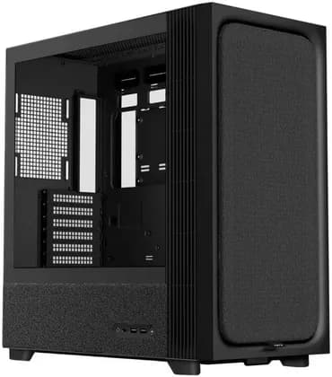 TRYX FLOVA F50 Mid-Tower PC Case, Supports 360mm Radiator, 3x 120mm Pre-Installed Cross Flow Fan, Innovative Crossflow Cooling System, Fabric Mesh, Tempered Glass Panel, Black | C-F500F-FM1E-G0K