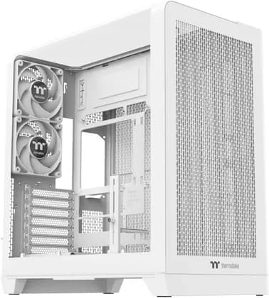 Thermaltake View 390 Air Mid Tower Case, ATX Gaming Chassis, Curved Tempered Glass Panel, Up to 360mm Radiator, 11x 120mm Fan Support, GPU Support Bracket, Snow | CA-11F-00M6WN-00