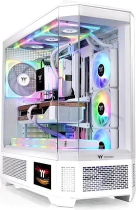 Thermaltake View 600 TG Snow Full Tower Chassis, E-ATX Case with 4 Tempered Glass Panels, 420mm Radiator Support & High-Airflow Gaming Design, Snow | CA-11H-00F6WN-00