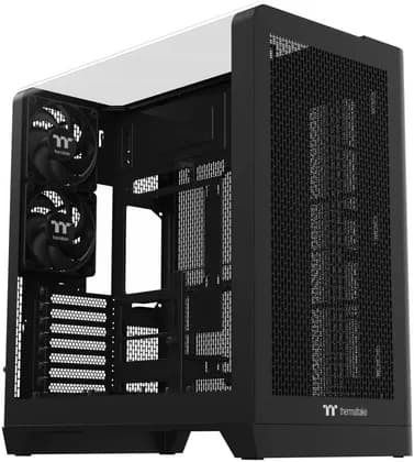 Thermaltake View 390 Air Mid Tower Case, ATX Gaming Chassis, Curved Tempered Glass Panel, Up to 360mm Radiator, 11x 120mm Fan Support, GPU Support Bracket, Black | CA-11F-00M1WN-00