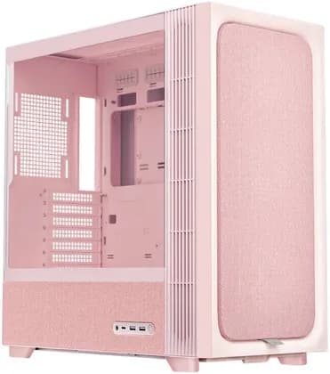 TRYX FLOVA F50 Mid-Tower PC Case, Supports 360mm Radiator, 3x 120mm Pre-Installed Cross Flow Fan, Innovative Crossflow Cooling System, Fabric Mesh, Tempered Glass Panel, Pink | C-F500F-FM1E-G0Q