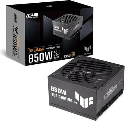 ASUS TUF Gaming 850W Gold EVO Full Modular Power Supply, ATX 3.1 Compatible, 80 PLUS Gold, Active PFC, Dual-Ball Fan Bearings, Protective PCB Coating, Black | 90YE00SA-B0NA00