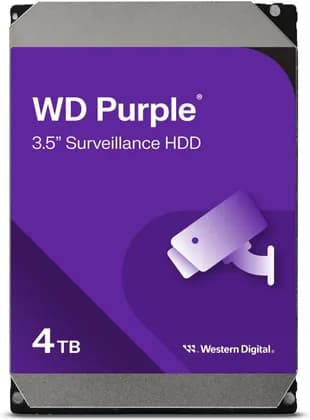 Western Digital 4TB Purple SATA Surveillance Hard Drive, Form Factor 3.5 Inches, Wireless Type 802.11a/b/g/n, Cache Size 64 MB, Hard Drive Interface Serial ATA | WD40PURZ