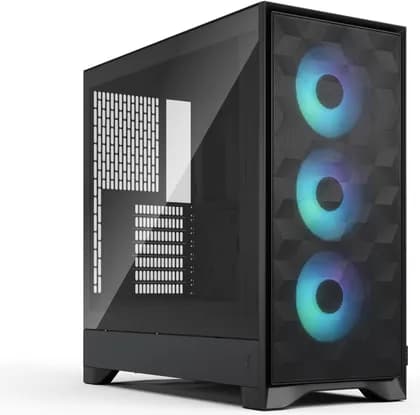 Fractal Pop 2 Air Computer Case, Tempered Glass, 3x Aspect 12X RGB Pre-Installed Fan, Up to 360mm Radiator & 7x 120mm Fan Support, Fine Cubic-Pattern Mesh, Black | FD-C-POA2A-03