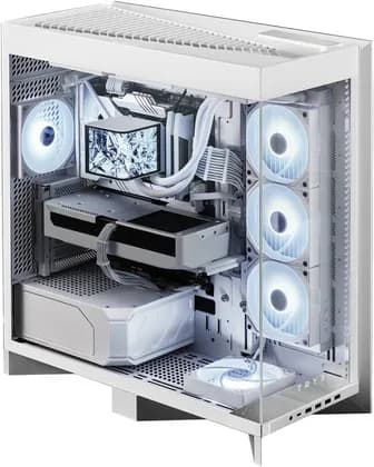 TRYX LUCA L70 Mid-tower E-ATX Computer Case, Up to 420mm Radiator & 10x Fan Support, Quick-Access Front Panel, 6000 Series Anodized Aluminum Frame, White | C-L700N-NN0H-G0W