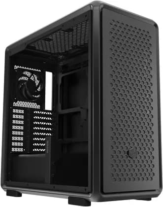 Cooler Master MasterFrame 600 Mid Tower Computer Case, 3x 140mm & 1x 120mm Pre-Installed Fan, Up to 420mm Radiator & 10x 120mm Max Fan Support, SGCC Steel, Aluminum, Black | MF600-KGNN-S00