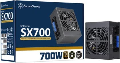 SilverStone SX700-G Fully Modular Power Supply, 700W Power, 80 PLUS Gold Efficiency, Single 92mm FDB Fan, Active PFC, Japanese Capacitors, SFX Form Factor, Black | SST-SX700-G V1.1