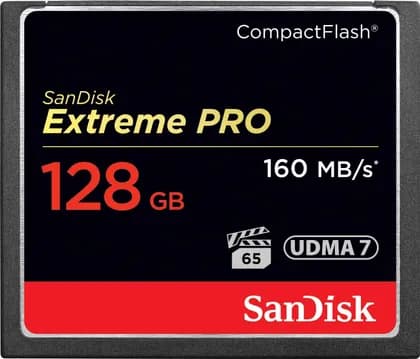 SanDisk Extreme Pro CF 160MB/s 128 GB VPG 65, UDMA 7 - Black | SDCFXPS-128G-X46
