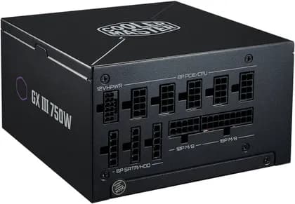 Cooler Master GX III Gold 750 Full-Modular Power Supply, 750W Power, 80 Plus Gold Efficiency, Active PFC, ATX 3.0 Support, 90-Degree 12VHPWR Cable, Zero RPM Mode, Black | MPX-7503-AFAG-BUK