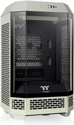 Thermaltake The Tower 250 Mini Tower Chassis, 2x CT120 Pre-Installed Fan, Up to 360mm Radiator & 8x Fan Support, 3x 3mm Tempered Glass Panels, Dust Filters, Matcha Green | CA-1Z9-00SEWN-00