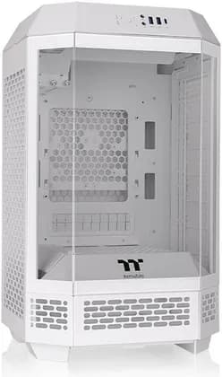 Thermaltake The Tower 250 Mini Tower Chassis, 2x CT120 Pre-Installed Fan, Up to 360mm Radiator & 8x Fan Support, 3x 3mm Tempered Glass Panels, Dust Filters, White | CA-1Z9-00S6WN-00