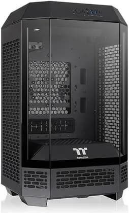 Thermaltake The Tower 250 Mini Tower Chassis, 2x CT120 Pre-Installed Fan, Up to 360mm Radiator & 8x Fan Support, 3x 3mm Tempered Glass Panels, Dust Filters, Black | CA-1Z9-00S1WN-00