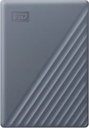 Western Digital My Passport External Hard Drive, 5TB Capacity, Works with USB-C, USB 3.2, Portable Hard Drive, Data Security, Silicon Gray | WDBRMD0050BGY-WESN