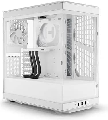 HYTE Y40 Modern Aesthetic Panoramic Mid-Tower ATX Gaming PC Case, 2x 120mm Fans Pre-Installed, Up to 360mm Radiator & 7x 120mm Fans Support, Vertical GPU Support, Snow White | CS-HYTE-Y40-WW