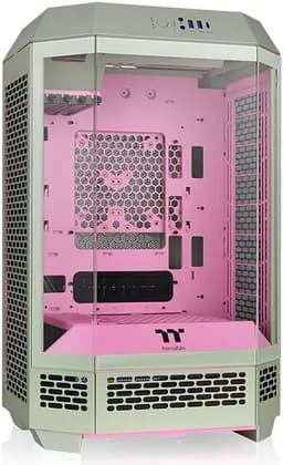 Thermaltake Tower 300 Matcha Plum Micro-ATX Case, 2x140mm CT Fan Included Support Up to 420mm Radiator Optional Chassis Stand Kit Allows Horizontal Display, Matcha Plum | CA-1Y4-00SJWN-00