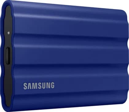 Samsung T7 Shield 1TB Portable External SSD, USB 3.2 Gen2 Interface (10 Gbps), Read/Write Speeds Up to 1050/1000 MB/s, AES 256-bit Encryption, Rugged, IP65 Dust & Water Resistant, Blue | MU-PE1T0R/WW