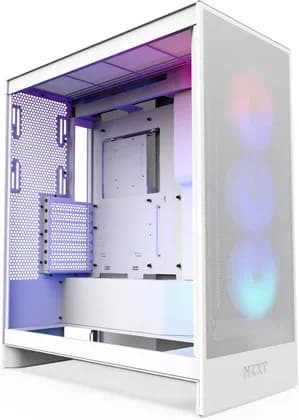 NZXT H7 Flow RGB Mid-Tower ATX Airflow Computer Case, 3x RGB Core Pre-Installed Fans, Up to 420mm Radiator & 10x Fans Support, SGCC Steel Material, Ultra-Clear Tempered Glass, Black | CM-H72FW-R1