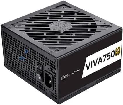 Silver Stone Viva 750 Gold 80 PLUS Gold 750W ATX Power Supply, Class Leading Single +12V Rail, Fully Modular, PCIe 8 Pin & PCIe 6 Pin Connectors Support, Black | SST-VA750-G
